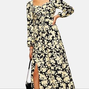 TOPSHOP Daisy pleat Midi dress size 2